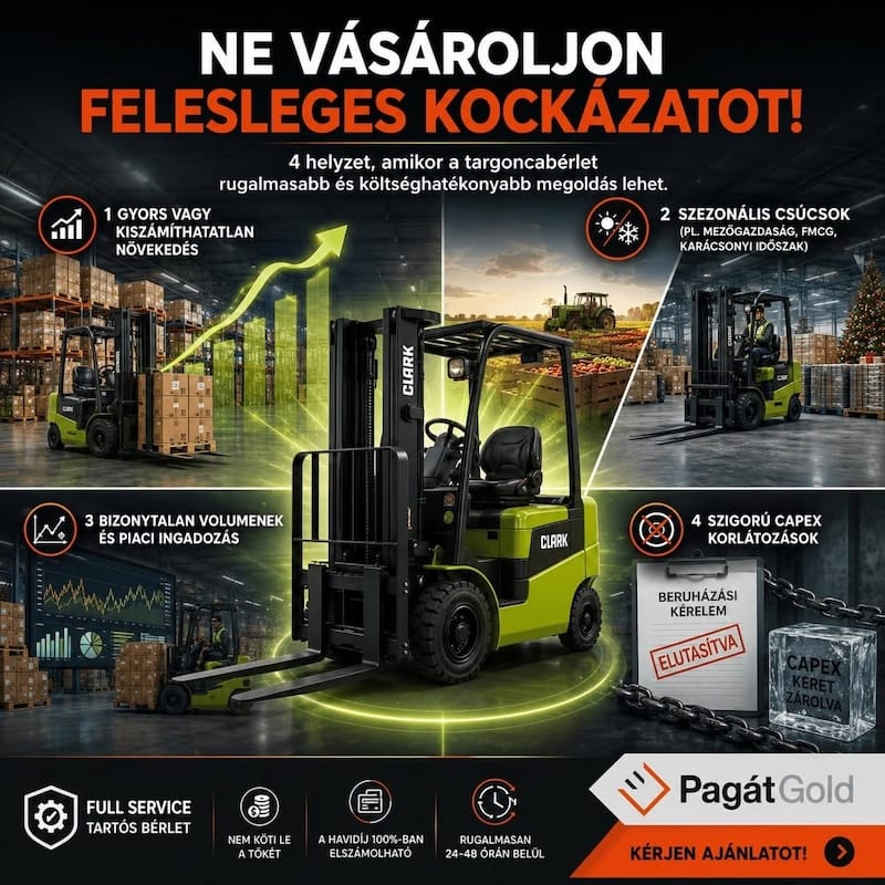 Targoncabérlet vs. vásárlás: melyik éri meg jobban a vállalkozásnak? 1 targoncabérlet rugalmassága